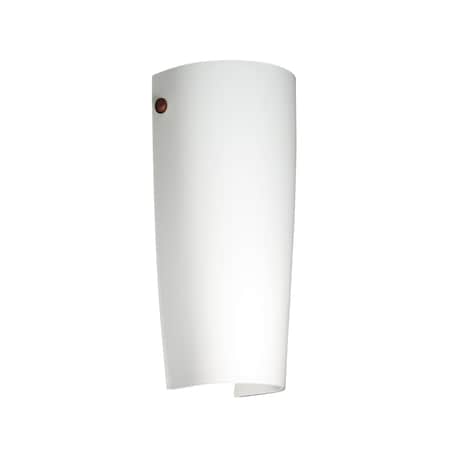 Besa Lighting Tomas Wall Sconce, Opal Matte, Bronze Cap Finish, 1x8W LED 704107-LED-BR